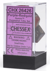 Chessex Dice: 7 Set Polyhedral Gemini Purple Red Gold CHX26426